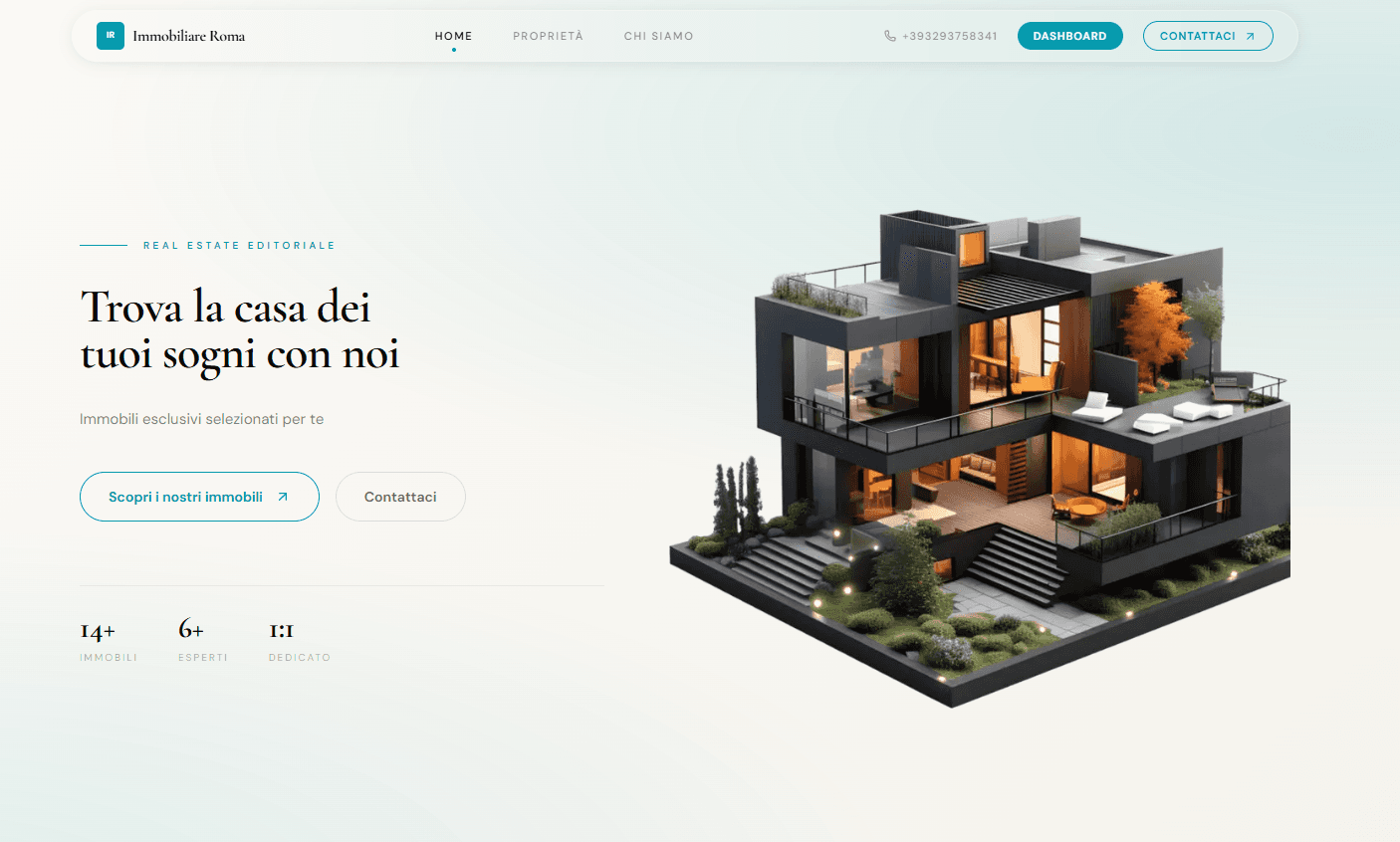 Homepage del modello Modern Minimal